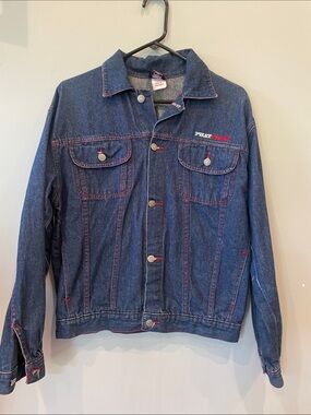 Phat Farm Dark Blue Denim Jacket with Red Stitching extra large fit